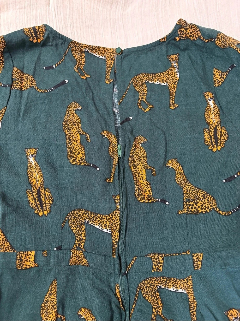 ModCloth Bold Notion Wide Leg Jumpsuit Green & Orange Size Medium - Picture 3 of 4